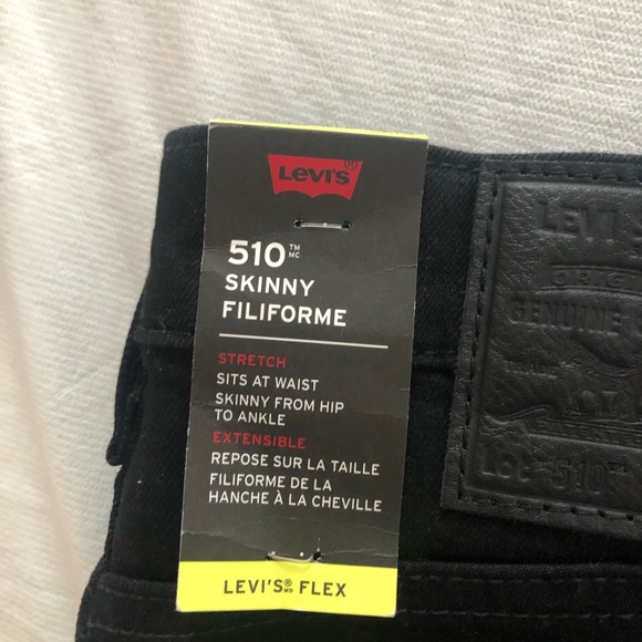 NWT Black Mens Levi 510 Skinny Jeans - Picture 4 of 6